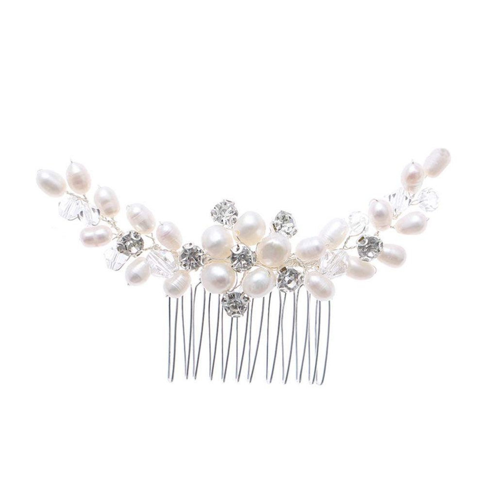 Beaupretty Handmade Rhinestone Hair Comb for Brides and Bridesmaids Elegant Wedding Headpiece Easy to Wear Hair Accessory for Special Occasions