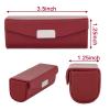 Beautyflier Womens PU Leather Lipstick Case Holder with Mirror Rectangle Makeup Travel Cases for Purse Lipstick Holder (Red Lychee Pattern) view 2