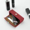 Beautyflier Womens PU Leather Lipstick Case Holder with Mirror Rectangle Makeup Travel Cases for Purse Lipstick Holder (Red Lychee Pattern) view 3