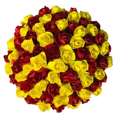 Hair Bun Gajra Flower Artificial Juda Accessories for Women in Yellow & Maroon Color Pack of 1