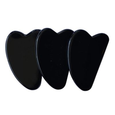 Shubhanjali Black Obsedian Gua Sha Tool,Jade Guasha Board,Gua Sha SPA Massage,Gua Sha face massage tool,Skin Care Healing Equipment,Gua Sha SPA Face,Gua Sha Scraping Massage Tool For Face (Pack of 3)