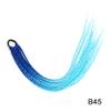 12 Strands/Pcs Ponytail With Rubber Band Ring Braiding Hair Extensions 24" Ombre Colorful Pink Blue Synthetic Box Braid Ponytail 3PC B45# view 2