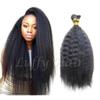 Brazilian I Tip Human Hair Extension Kinky Straight Remy Stick I Tip Hair African American Coarse Yaki Microlinks Fusion Hair Pre bonded 100Strands 100g (10inch 100strands, #4(Dark Brown)) view 1