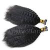 Brazilian I Tip Human Hair Extension Kinky Straight Remy Stick I Tip Hair African American Coarse Yaki Microlinks Fusion Hair Pre bonded 100Strands 100g (10inch 100strands, #4(Dark Brown)) view 3