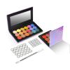 2 Packs Magnetic Makeup Palette Empty with Spatula and Metal Stickers, 18-pan and 9-pan Empty Eyeshadow Palette for Travel, DIY(Fish Scales) view 1