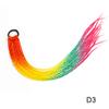 12 Strands/Pcs Ponytail With Rubber Band Ring Braiding Hair Extensions 24" Ombre Colorful Pink Blue Synthetic Box Braid Ponytail 4PC D3# view 2