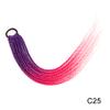12 Strands/Pcs Ponytail With Rubber Band Ring Braiding Hair Extensions 24" Ombre Colorful Pink Blue Synthetic Box Braid Ponytail 3PC C25# view 2