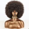 Xinran 8 inches 70s Afro Wigs for Black Women,Short Afro Kinky Curly Wig,Dark Brown Women Full Afro Kinky Wigs for Women view 1