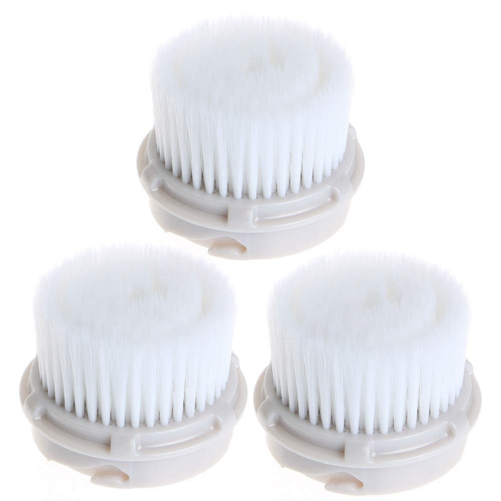 Facial Cleansing Brush Heads, Replacement Facial Cleansing Brush Heads, Exfoliator Facial Brush Heads, Super Soft, for Sensitive, Delicate and Dry Skins (Luxe Cashmere) (3pcs)