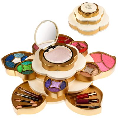 CoralBeau All In One Makeup Kit for Teens and Women - Flower Makeup Set for Girls 10-12 - Pigmented Eyeshadows, Lip Creams, Blushes, Concealer and Mirror - Full Starter Makeup Gift Set for Beginners