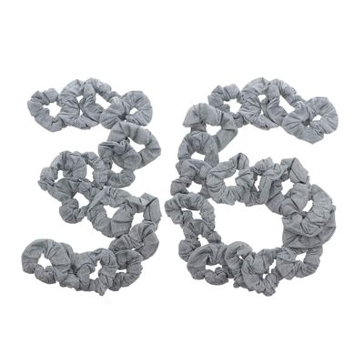 36 Pcs Solid Hair Scrunchies - Heather Grey