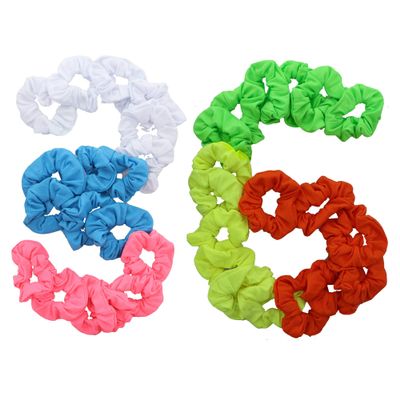 36 Pcs Solid Hair Scrunchies - Neon Mix