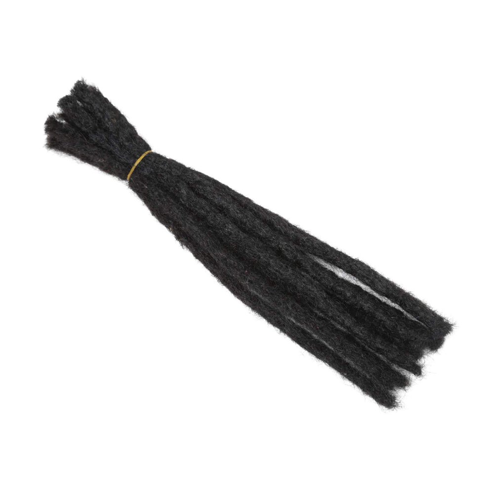 100% Human Hair Dreadlocks Afro Kinky 10Strands 1.06cm Fashion Crochet Braiding Hair for Men (12 inch,1B)