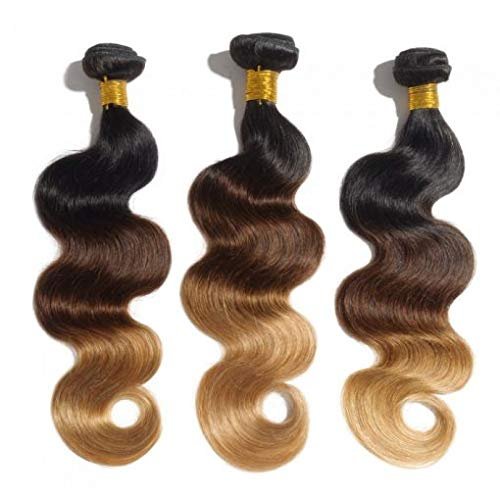 16-26 Inch Ombre Body Wavy Hair 3-Toned #1B/4/27. This Ombre Is A Triple-Threat! This Three-Toned Body Wave HairIs A Must Wear! (20" Ombre Body Wave)