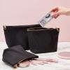 Glamlily 3 Piece Black Makeup Bag Set for Women, Nylon Zipper Cosmetic Pouch Organizers for Travel, Toiletries (3 Sizes) view 4