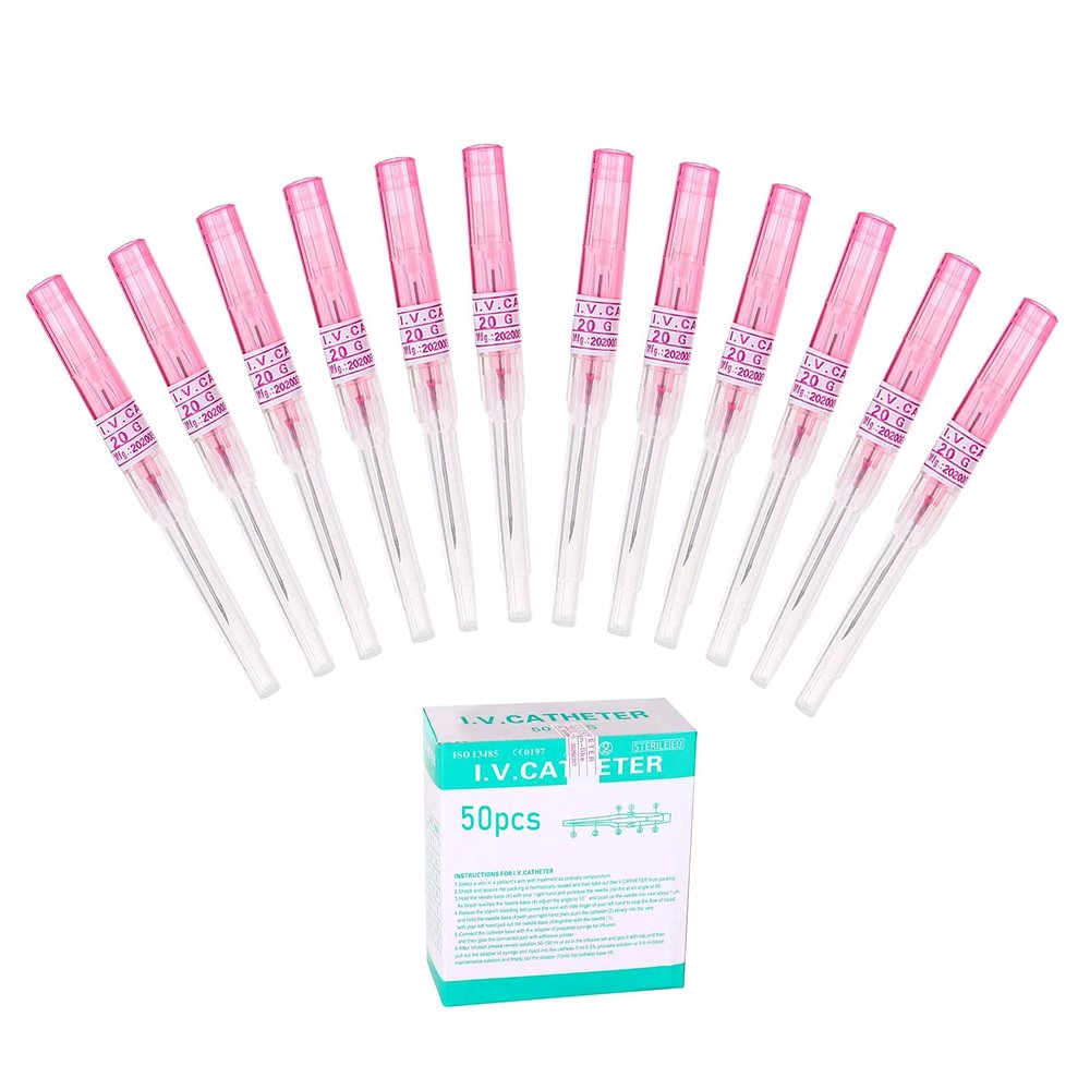 Xiboya textile Pack of 50 Catheter Piercing Needles Tattoo Piercings Tool (20G)