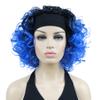 Lydell 12" Super Curly Wigs Ombre Black Blue Hair Synthetic Headband Wigs (1+BLUE) view 1