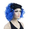 Lydell 12" Super Curly Wigs Ombre Black Blue Hair Synthetic Headband Wigs (1+BLUE) view 2