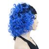 Lydell 12" Super Curly Wigs Ombre Black Blue Hair Synthetic Headband Wigs (1+BLUE) view 4