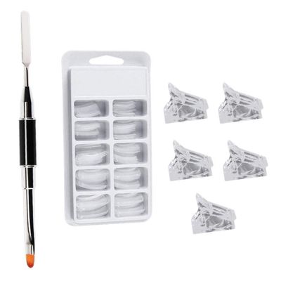 Beaupretty 1set Nail Art Dual-ended Brush Pen Nail Extension Mold Clips for Manicure Kit for Home Salon Use