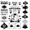 Kink Ink - 23 x Queen of Spades Temporary Tattoo Kinky Black Lettering A4 Sheet view 1