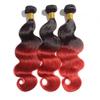 16-26 Inch Ombre Body Wavy Ombre Hair #1B/Red. Ombre Makes It Fun To Be Double-Minded! This Two-Toned Body Wave Red Hot HairIs A Must Wear! (18" Ombre Body Wave) view 1