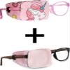 Astropic Girls Eye Patches Right Eye Set (Pink Hair Unicorn & English Rose Pink) view 1