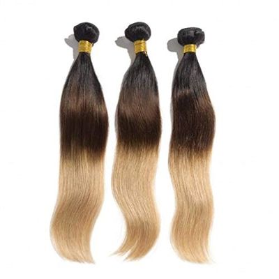 16-26 Inch Ombre Straight Hair 3-Toned #1B/4/27. Ombre A Triple Threat Indeed! This Three-Toned Straight Hair Is Perfection! (16" Ombre Straight)