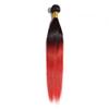 16-26 Inch Ombre Straight Hair RED #1B/Red. Ombre Makes It Fun To Be Double-Minded! This Two-Toned Silky Straight Red Hot HairIs A Must Wear! (18" Ombre Straight) view 4