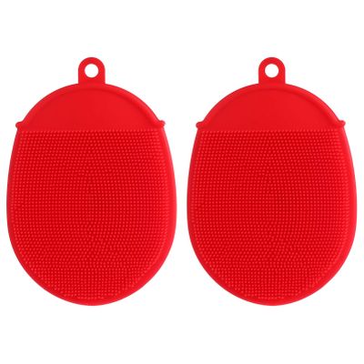 Beaupretty 2pcs Silicone Body Scrubber Exfoliating Bath Brush for Deep Cleansing Scalp Massage Gentle Hair-Washing Brush for All Skin Types