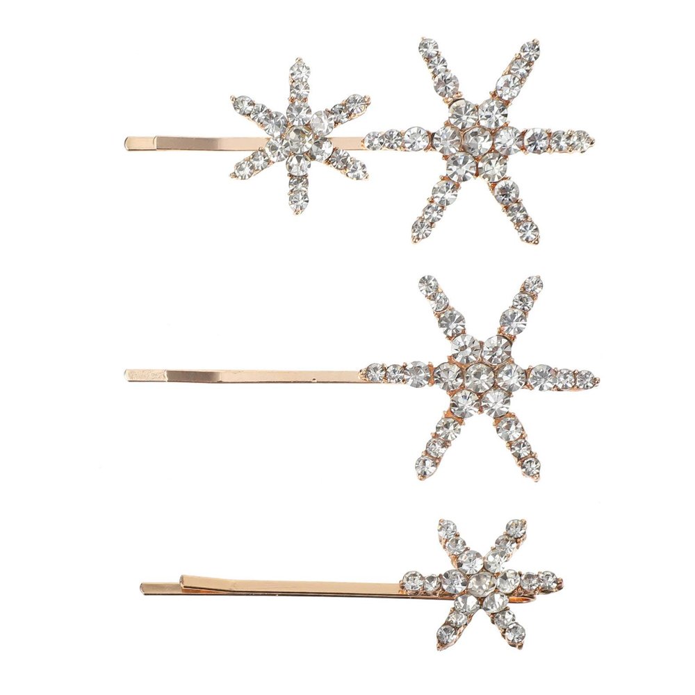 Beaupretty 1set Glitter Rhinestones Star Hairpin Decorative Barrettes for Women Elegant Hair Accessories for Weddings Parties and Special Occasions Charming and Versatile Hair Clips