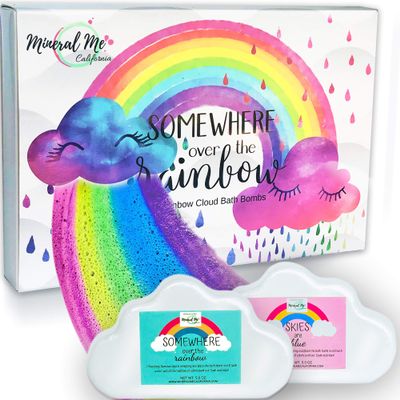Bath Bombs for Kids - All Natural Magic Rainbow BathBombs with Organic Ingredients, Moisturizing, Vibrant Colors & Rich Bubbles, Cloud Bath Bombs, Birthday Gifts for Kids, Girls, Boys