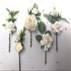 Flower hair pins wedding floral clips hair comb bridal bobby pins braid accessories (White and Ivory) view 2