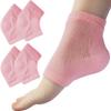 Chiroplax Vented Moisturizing Heel Socks Gel Lining Spa Sleeve Toeless Socks to Heal Protect Treat Dry Cracked Heels, 2 Pairs (Pink) view 1