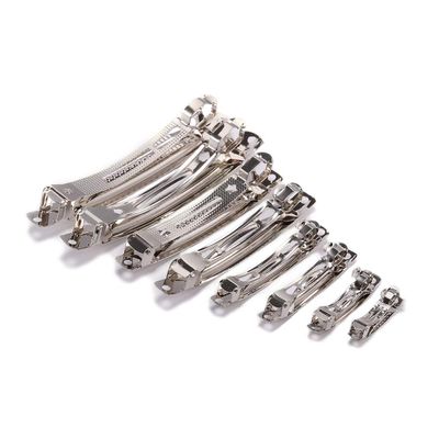 10pcs 98mm French Barrette Style Spring Hair Clips Automatic Clip Blank Width Setting Rhodium Bow Hairpin Supplies For Jewelry Making (98mm-star)