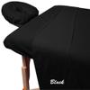 100% Egyptian Cotton 1000 Thread-Count Happy Hand Massage (3-Piece) Massage Table Spa Sheet Set Fit up to 5-7" Inch Deep Table Fitted Color (Black Solid) view 1