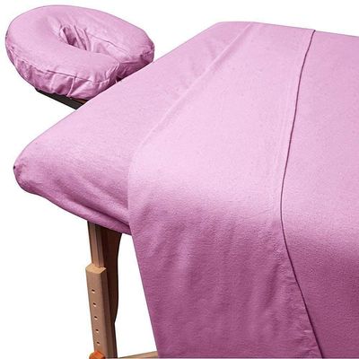 100% Egyptian Cotton 1000 Thread-Count Happy Hand Massage (3-Piece) Massage Table Spa Sheet Set Fit up to 5-7" Inch Deep Table Fitted Color (Baby Pink Solid)