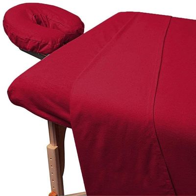 100% Egyptian Cotton 1000 Thread-Count Happy Hand Massage (3-Piece) Massage Table Spa Sheet Set Fit up to 5-7" Inch Deep Table Fitted Color (Burgundy Solid)