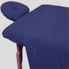 100% Egyptian Cotton 1000 Thread-Count Happy Hand Massage (3-Piece) Massage Table Spa Sheet Set Fit up to 5-7" Inch Deep Table Fitted Color (Navy Blue Solid) view 1