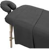 100% Egyptian Cotton 1000 Thread-Count Happy Hand Massage (3-Piece) Massage Table Spa Sheet Set Fit up to 5-7" Inch Deep Table Fitted Color (Elephant Grey Solid) view 1