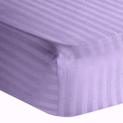 100% Egyptian Cotton 1000 Thread-Count Happy Hand Massage (3-Piece) Massage Table Spa Sheet Set Fit up to 5-7" Inch Deep Table Fitted Color (Lavender Stripe)