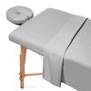 100% Egyptian Cotton 1000 Thread-Count Happy Hand Massage (3-Piece) Massage Table Spa Sheet Set Fit up to 5-7" Inch Deep Table Fitted Color (Silver Grey Solid) view 1