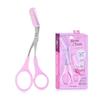 KDDOM 1 Pcs Stainless Steel Eyebrow Scissors With Comb,Curved Eyebrow Trimmer Grooming Small Scissors(Pink) view 1