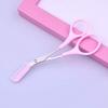 KDDOM 1 Pcs Stainless Steel Eyebrow Scissors With Comb,Curved Eyebrow Trimmer Grooming Small Scissors(Pink) view 2