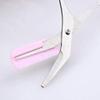 KDDOM 1 Pcs Stainless Steel Eyebrow Scissors With Comb,Curved Eyebrow Trimmer Grooming Small Scissors(Pink) view 4