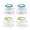Facial Cleansing Brush Head Replacement, Facial Cleansing Brush Head, Exfoliator Facial Brush Heads, for Acne Prone, Clogged and Enlarged Pores Sensitive Skins (4Pack/Blue+Green) view 1