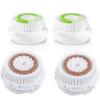 CONVELIFE Replacement Facial Cleansing Brush Heads, for Acne Prone, Clogged and Enlarged Pores Skins (4Pack/Green+Brown) view 1