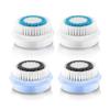 Replacement Facial Cleansing Brush Heads, Facial Cleansing Brush Head, Exfoliator Facial Brush Heads, for Acne Prone, Clogged, Enlarged Pore, Deep Pore Sensitive Skins (4Pack/Blue+Black) view 1