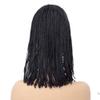 12 inch Short Braids Wigs for Black Women, African American Synthetic Crochet Box Braid Wigs with Bangs view 4