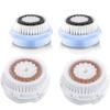 Replacement Facial Cleansing Brush Heads, Facial Cleanse Brush Head, Exfoliator Facial Brush Heads, for Acne Prone, Clogged and Enlarged Pores Radiance Sensitive Skins (4Pack/Black+Brown) view 1